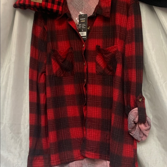 Robert Louis Red and Black Checkered Shirt - Picture 3 of 9